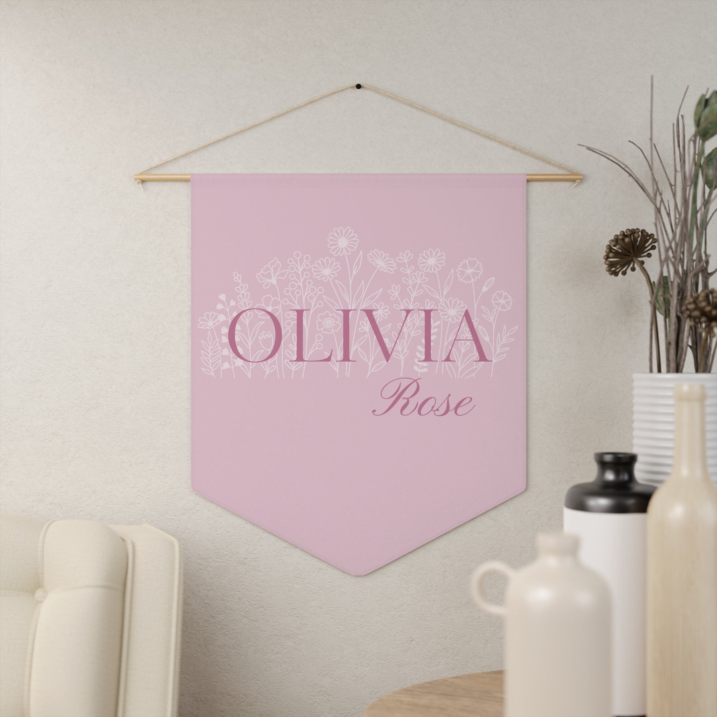 Personalized Girl Name Sign Pennant