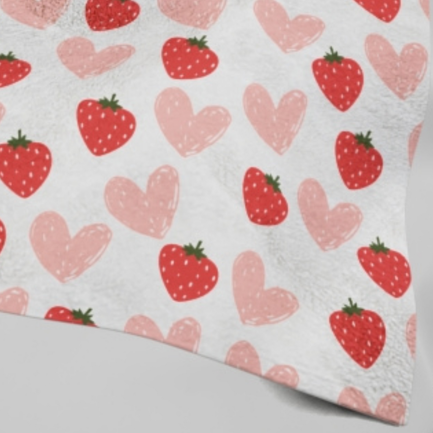 Hearts and Berries Velveteen Plush Blanket