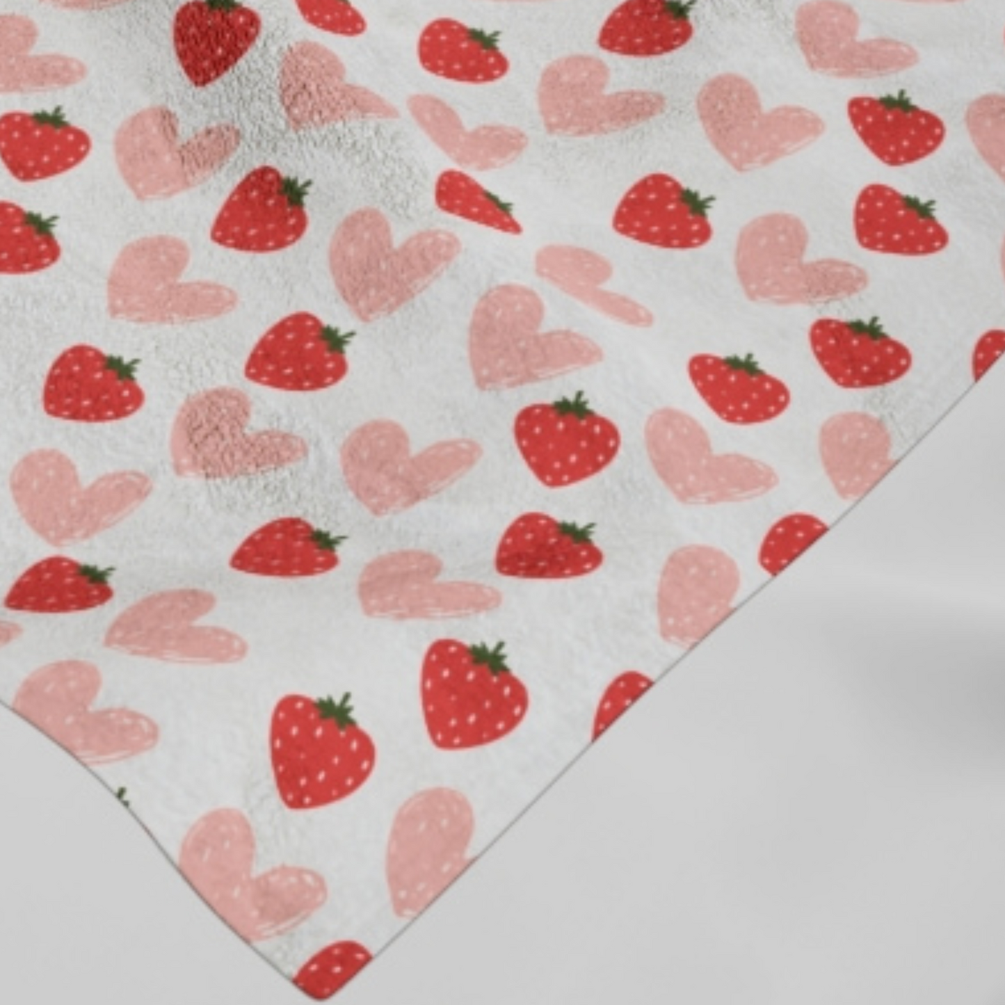Hearts and Berries Velveteen Plush Blanket
